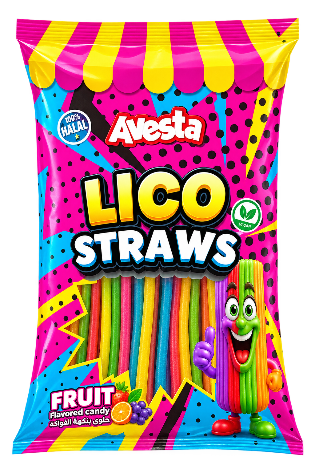 Avesta Lico Straws Fruits Halal 70g