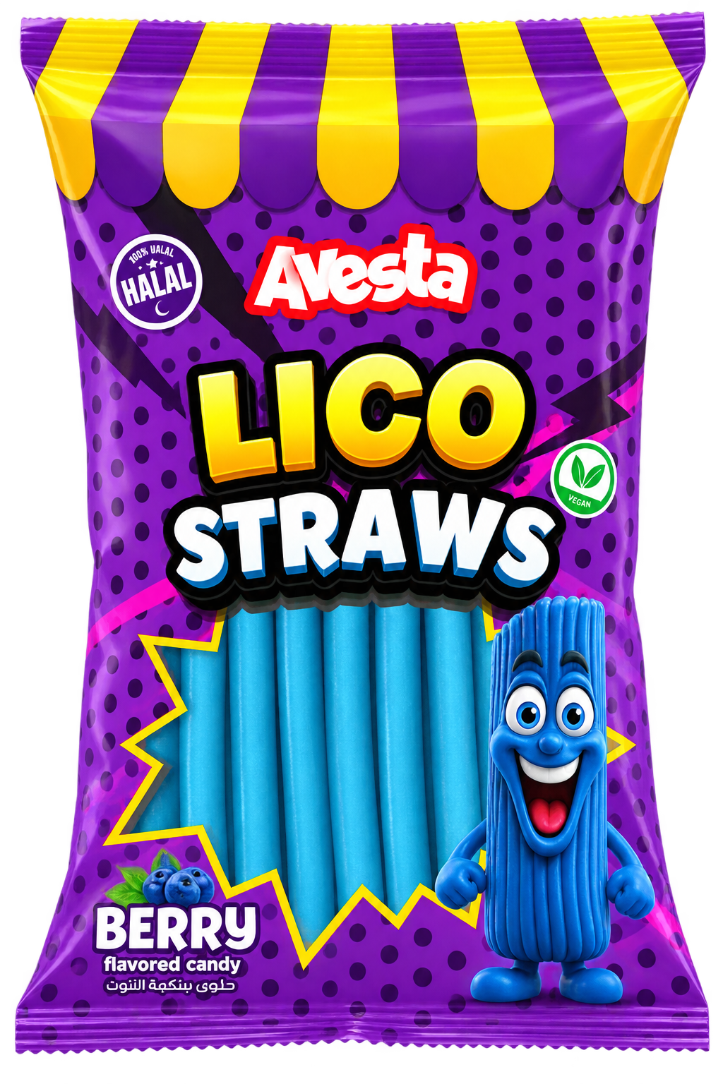 Avesta Lico Straws Berry Halal 70g