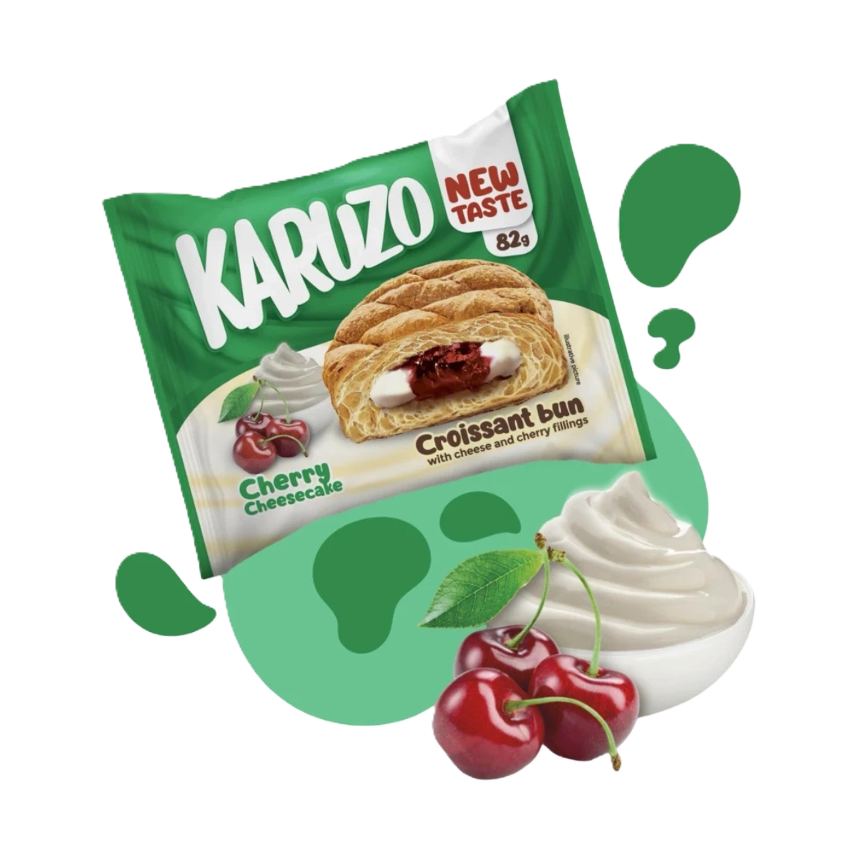 Karuzo New Taste Croissant bun Cherry Cheesecake 82g