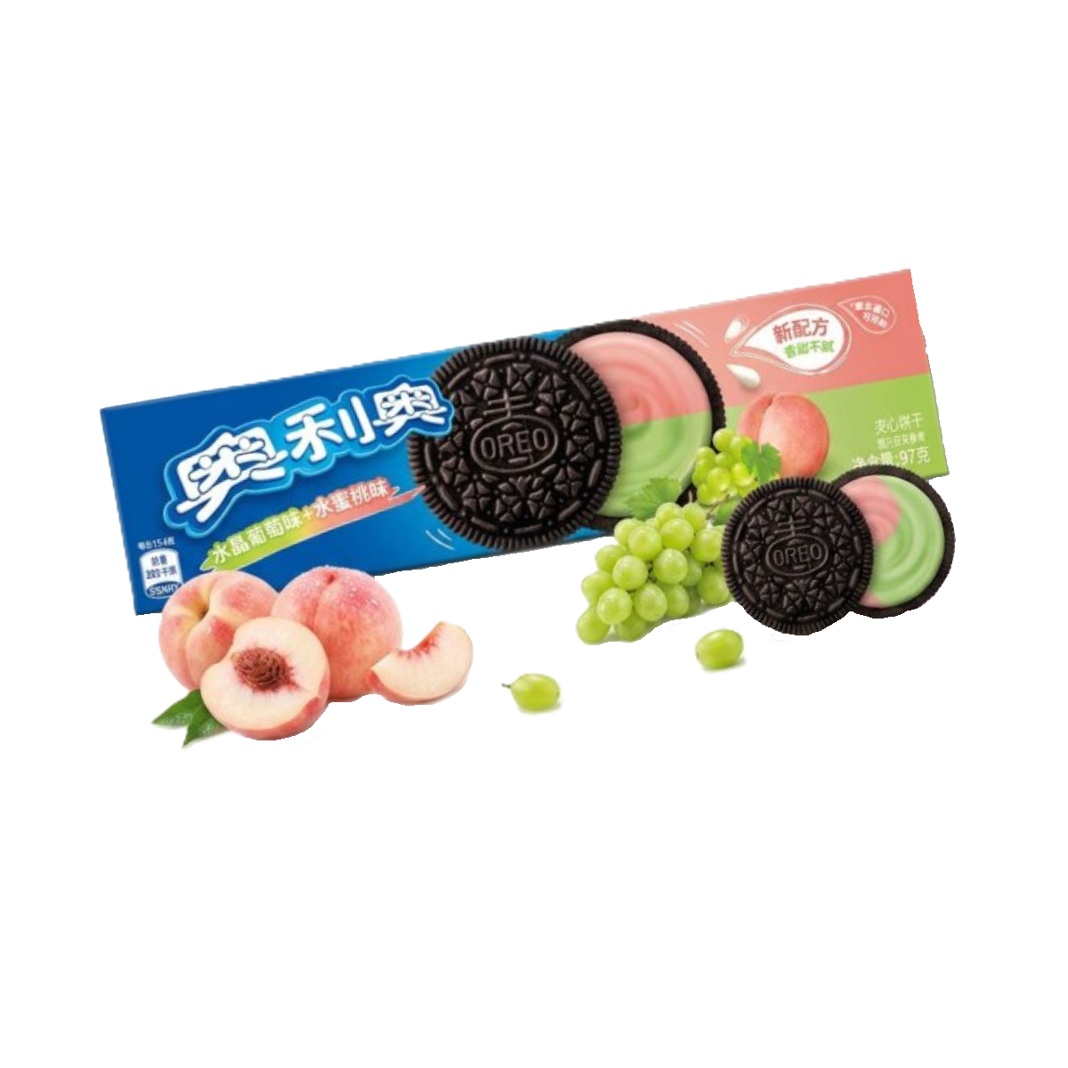 Oreo Double Fruit Crystal Grape & Peach Asia 97g