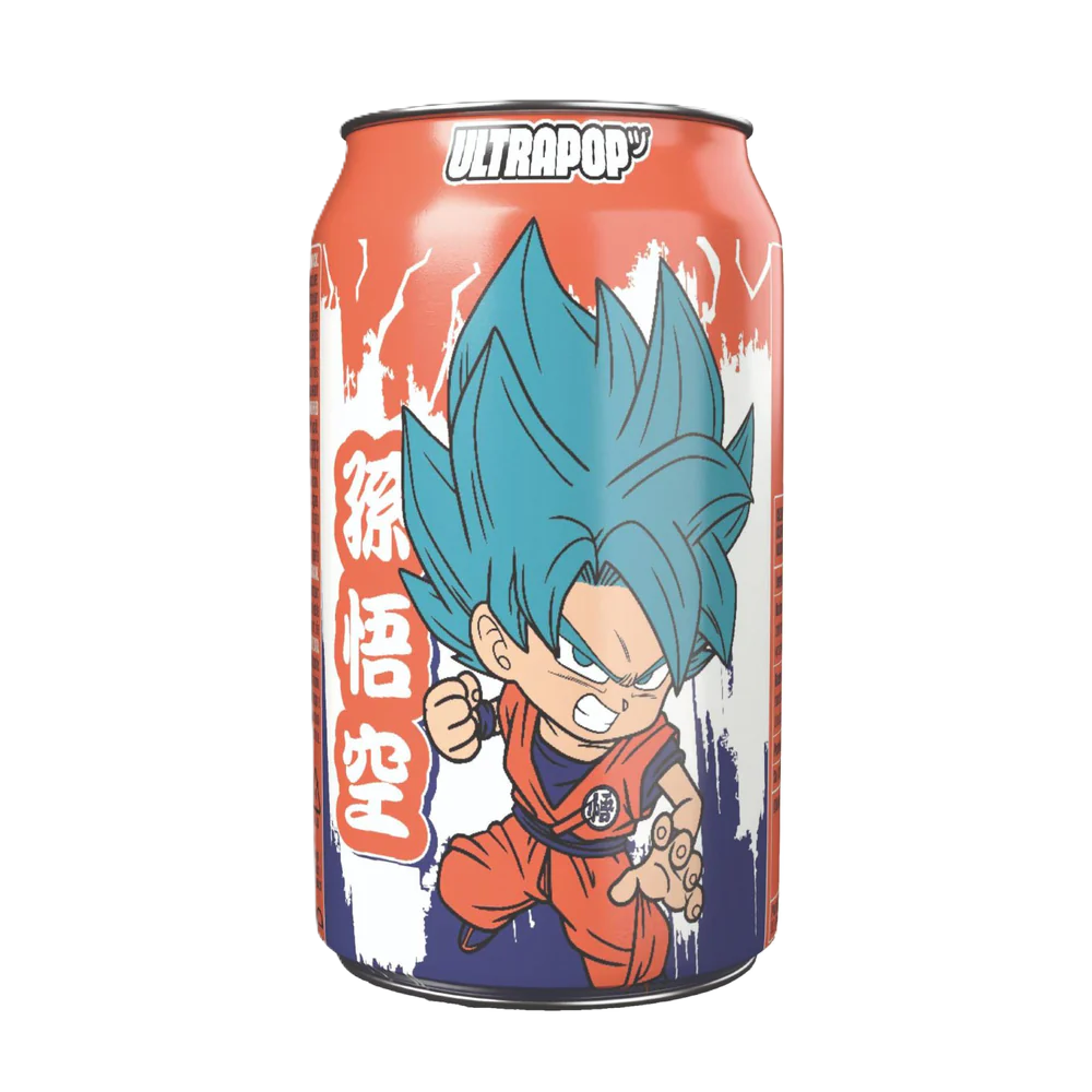 Ultra Pop Dragon Ball Super Saiyajin Blue Sparkling Water (Peach Flavor) 330ml