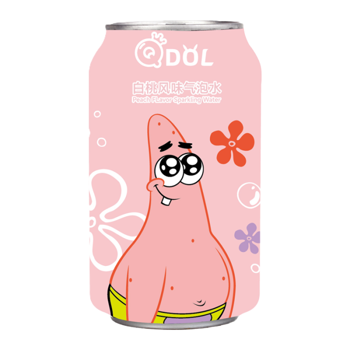 QDOL Spongebob Squarepants Patrick Star Sparkling Water (Peach Flavor) 330ml