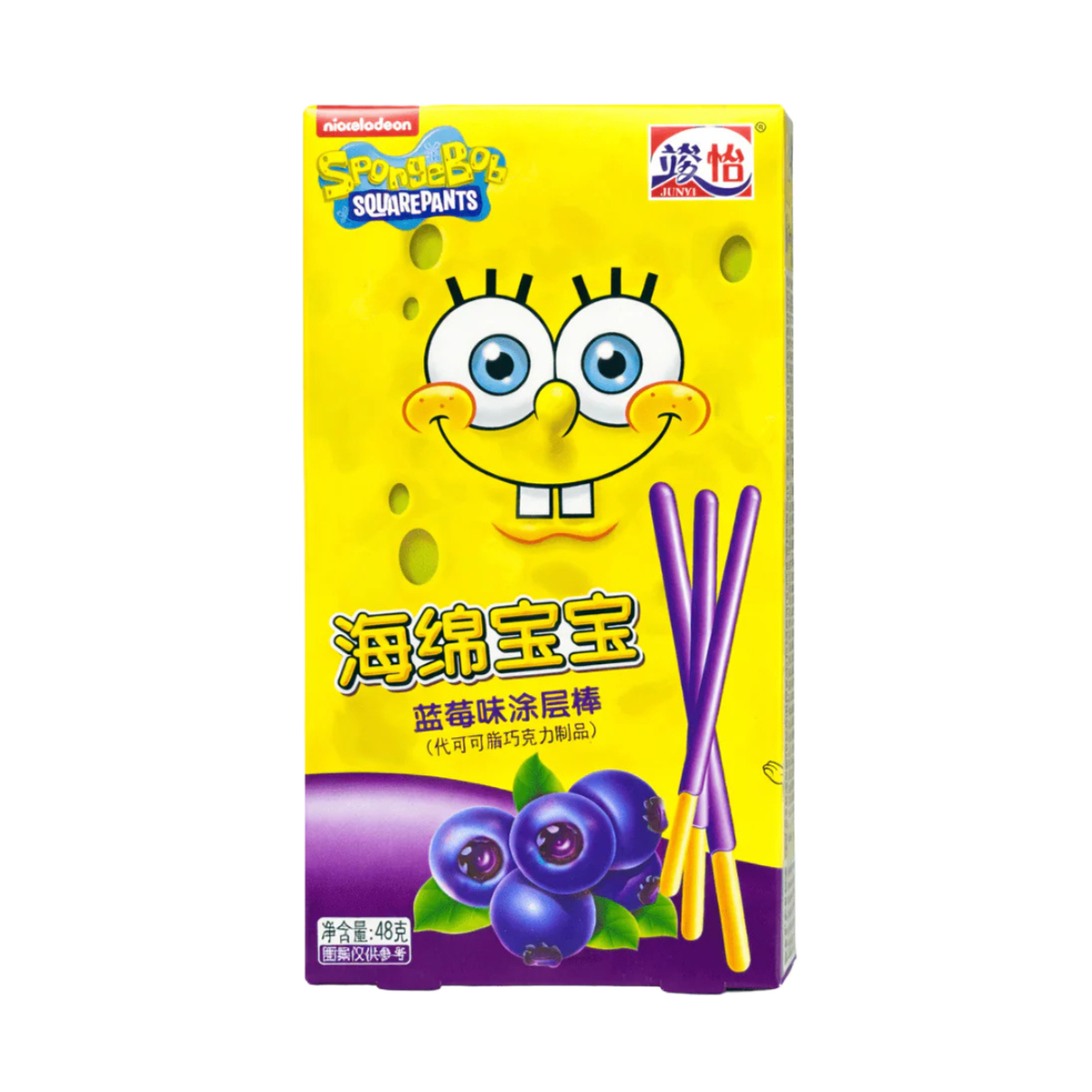 SpongeBob Coated Sticks Blueberry 48g