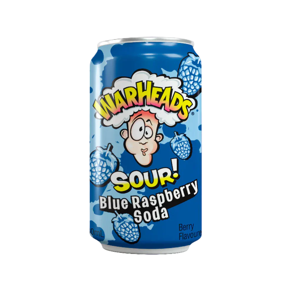 Warheads Sour Blue Raspberry Soda 330ml