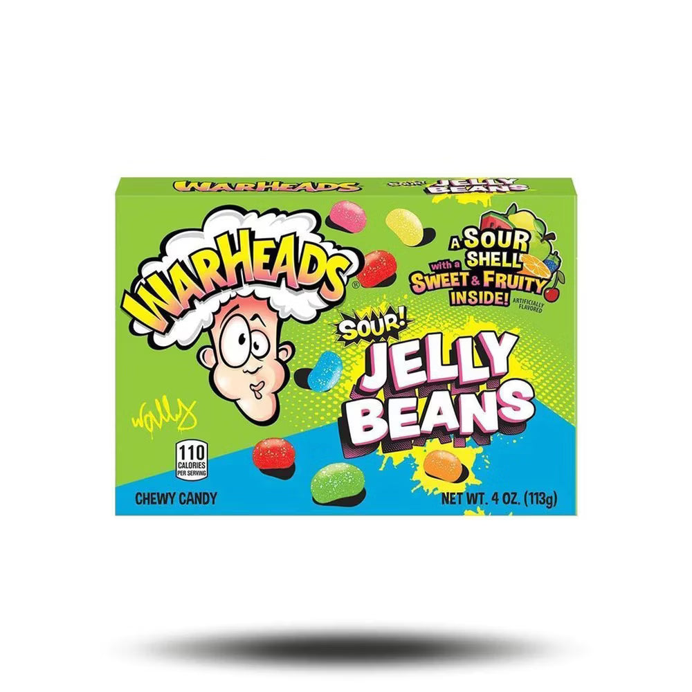 Gelatine (Rind) - Warheads Sour Jelly Beans 113g